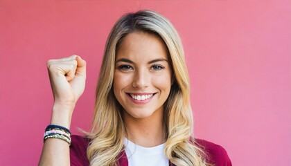 Raised fist of a woman