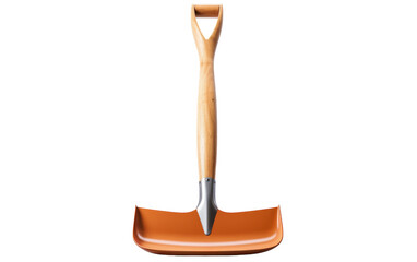 A wooden-handled shovel on a blank canvas, ready for excavation
