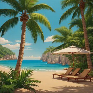 Urlaub auf einsamer Insel. Generative AI Technologie