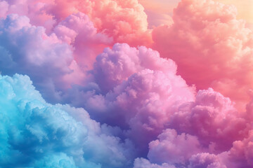 Rainbow Colorful Puffy Clouds Sky