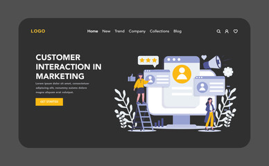 Customer Interaction in marketing concept. Flat vector illustration