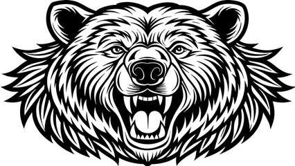 Captivating Bear Mascot Logo on White Background Vector Design 