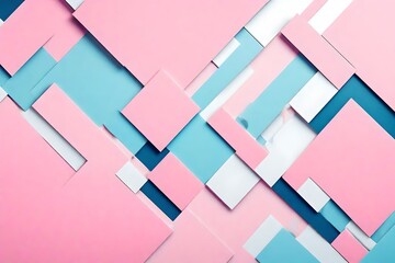 Pink and blue abstract background or pattern with white empty mockup frame, creative design template with copyspace