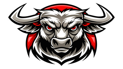 Dynamic Bull Mascot Logo Vector Design for White Background
