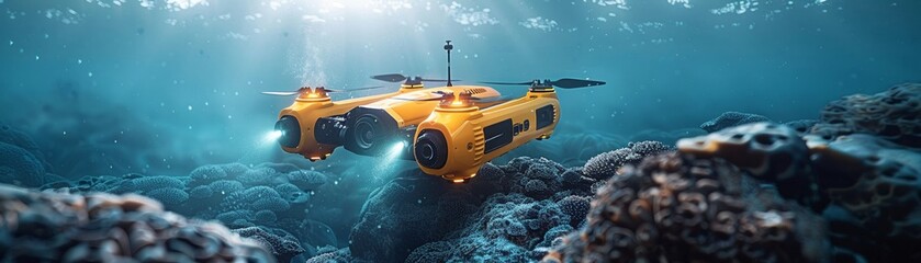 Underwater drones for marine research and exploration - obrazy, fototapety, plakaty