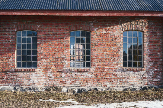 Building by Kapp, Toten, Norway, in spring.