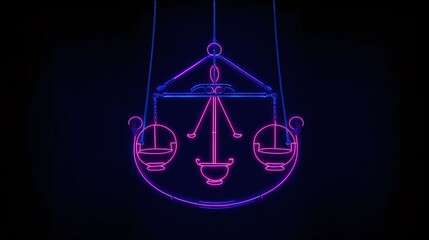 Illustration of a neon lamp on a dark background with copy space