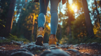 Mindful walking meditation to connect with nature