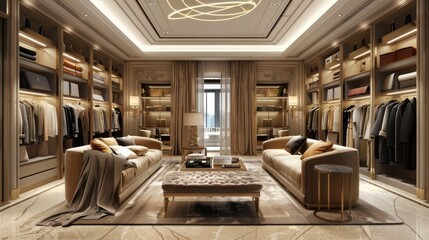 fashinable and luxury interior of clothing store