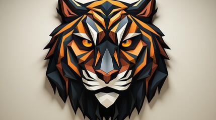 A minimalistic logo icon of a geometric tiger.
