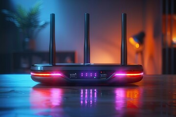 High-Speed 5G Router The Key to Secure Home Networks, Seamless Online Communication, and High Bandwidth Internet Technology.