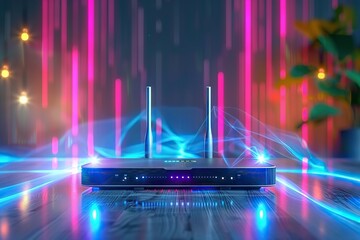 High-Speed 5G Router The Key to Secure Home Networks, Seamless Online Communication, and High Bandwidth Internet Technology.