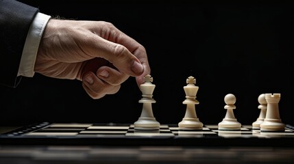 Man Engaged in Chess Game