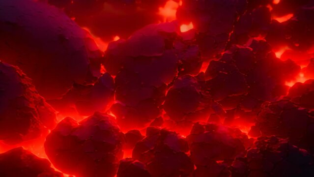 A captivating image of red lights emerging from the crevices on a somber, black backdrop, Glowing fissures in a digital wall, AI Generated