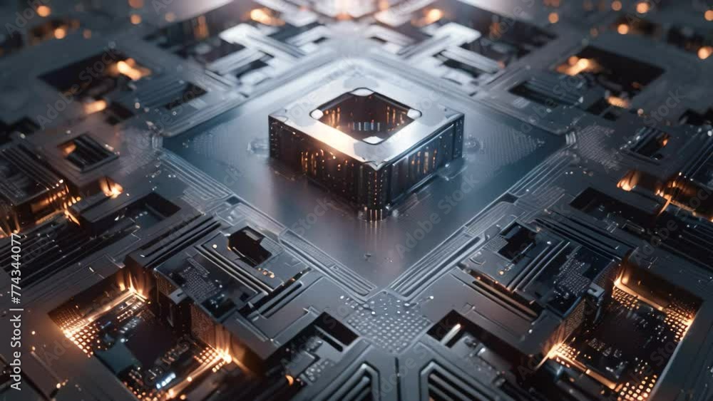 Aufkleber abstract cube in maze, a unique and intriguing composition exploring visual geometry and complexity,