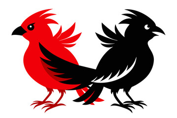 ilhouette color image,Echo bird ,vector illustration,white background