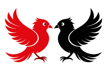 ilhouette color image,Echo bird ,vector illustration,white background