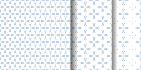 Bohemian style rustic and floral geometric pattern design pastel blue floral background for wallpaper, home decoration, textile, linen, boys nursery