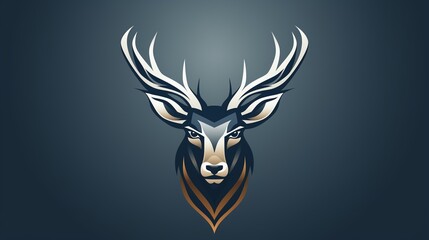 A minimalistic logo icon of a geometric deer.