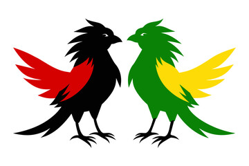 silhouette color image,Marley bird ,vector illustration,white background