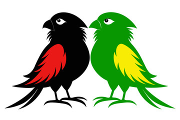 silhouette color image,Marley bird ,vector illustration,white background