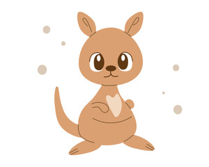 Mother Kangaroo Happy Mam Wallaby Character. Cartoon Australian Animals Vector flat cartoon illustration for your design