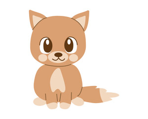 Dingo. Cartoon character. Australian dog. Zoo illustration. Wild animal isolate on white , cartoon flat vector illustration