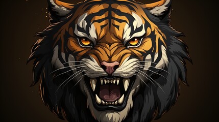 A majestic tiger logo icon with piercing, intense eyes.