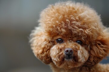 Dog with comical afro hairstyle