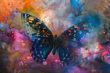 Abstract Artistic Butterfly in Cosmic Splendor