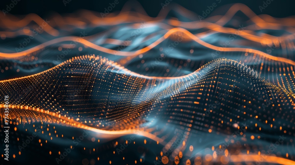 Poster dynamic structures symbolizing the interconnectedness of the digital world ai generated illustration