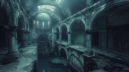 Enigmatic Explorations Professional captures of mysterious and enigmatic subjects from abandoned buildings and forgotten artifacts  AI generated illustration
