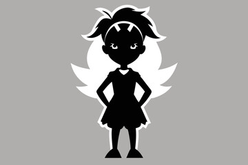  silhouette image,Ava,vector illustration,white background