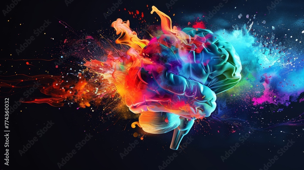 Poster exploring the connection between ai creativity and emotional intelligence ai generated illustration