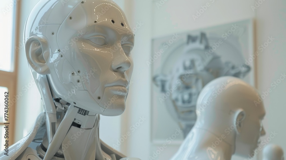Aufkleber exploring the intersection of art technology and ai in the modern world ai generated illustration