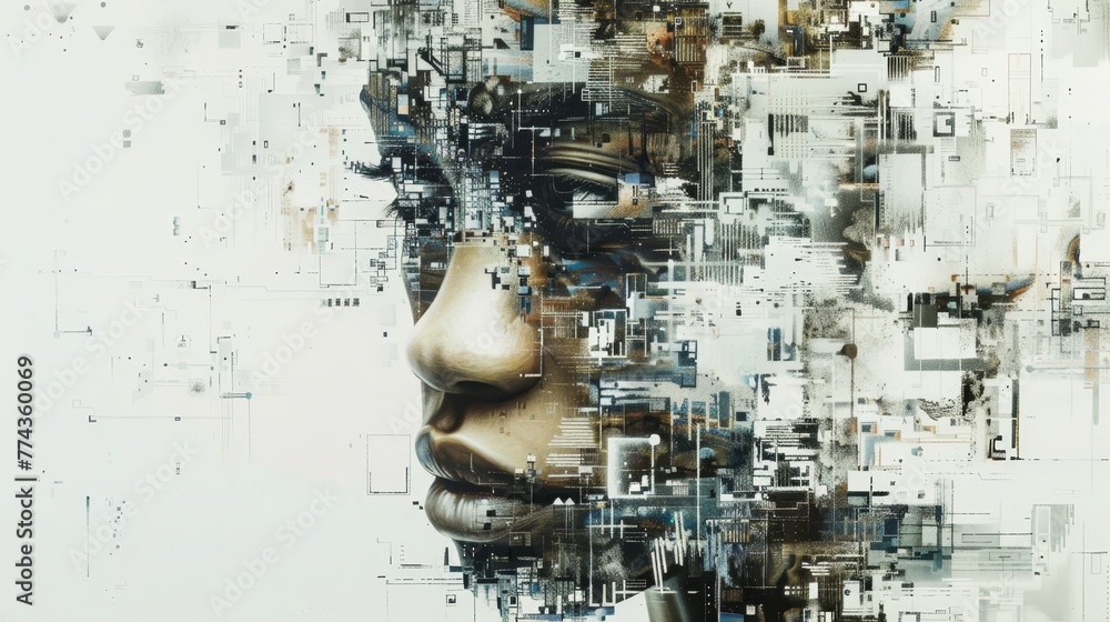 Poster exploring the intersection of art technology and ai in the modern world ai generated illustration