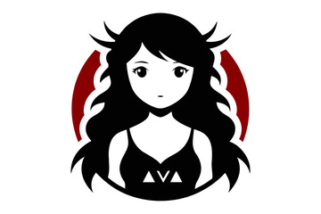  silhouette image,Ava,vector illustration,white background