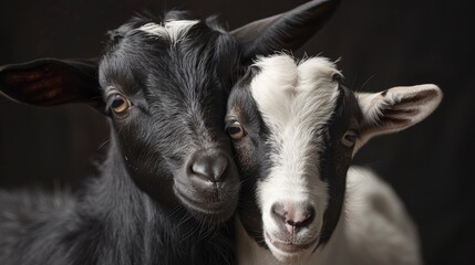 Obraz premium Farm Animal Portraits Professional captures of farm animals personalities and expressions from curious goats to majestic horses celebrating the beauty AI generated illustration