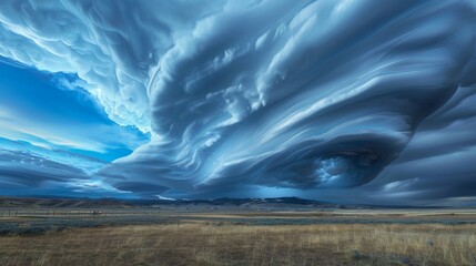 FastMoving Weather Fronts Professional captures of weather fronts in motion freezing the dynamic motion of swirling clouds shifting winds  AI generated illustration - obrazy, fototapety, plakaty