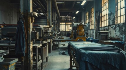 Old clothing factory. Fashion industry.