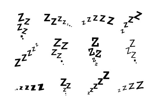 Zzz bed sleep snore icons snooze nap Z sound . Sleepy yawn or insomnia sleeper alarm clock Zzz line icons of goodnight deep sleep, bored or tired