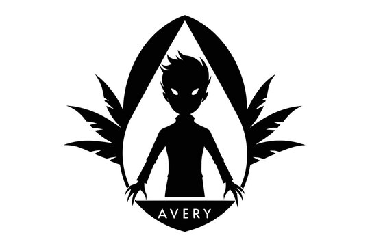 silhouette image,Avery,vector illustration,white background 