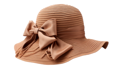 A stylish brown hat adorned with a charming bow on the side