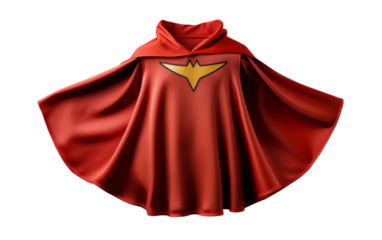 A vibrant red cape adorned with a bold yellow star