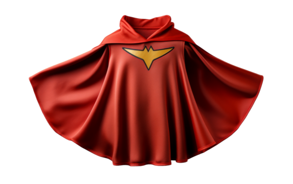 A vibrant red cape adorned with a bold yellow star