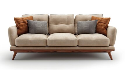 Comfortable Living Room Sofa in a Cozy Home Interior Generative AI