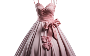 A pink dress featuring a charming bow accent on the back