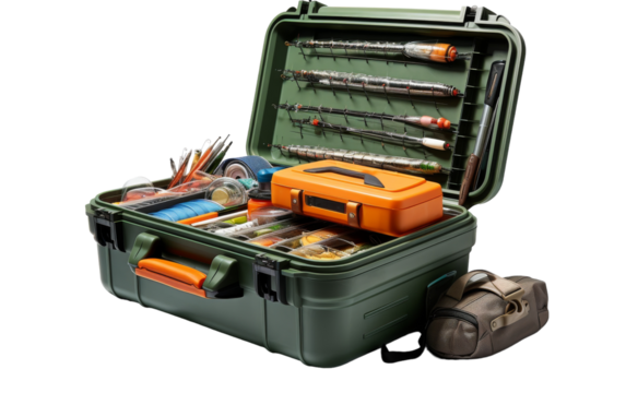 A collection of various tools neatly organized in a vibrant green case