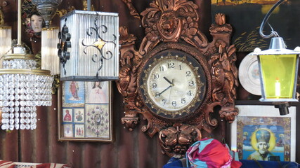 antique clock with a clock
