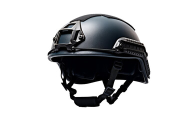 Fototapeta premium A sleek, futuristic helmet sits majestically against a clean white background